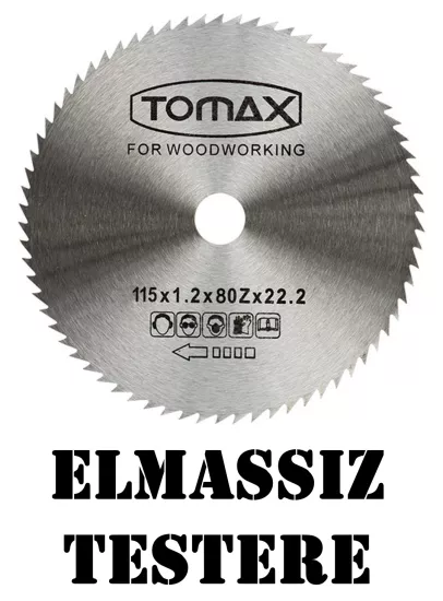 Tomax Ağaç Daire Testeresi Elmassız 115x1.2x80Zx22.2