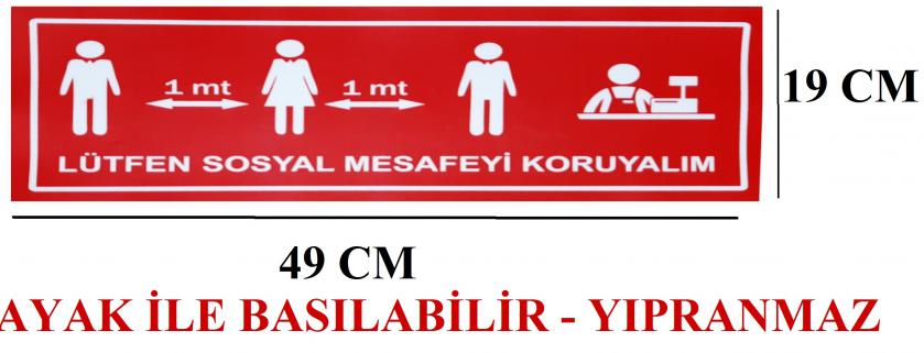 Sosyal Mesafe Sti̇cker Salgın Vi̇rüs İkaz Emni̇yet Uyarı Levhası 