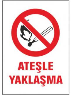 Pvc Uyarı İkaz İş Güvenli̇ği̇ Levhası 25 cm X 35 cm Ateşle Yaklaşma 