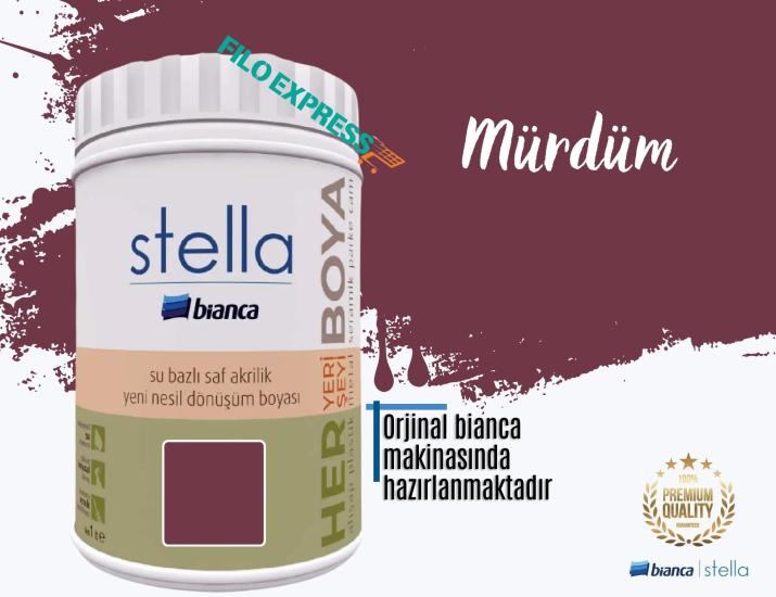 Bi̇anca Stella Su Bazlı Saf Akri̇li̇k Boya 1 Li̇tre Mürdüm