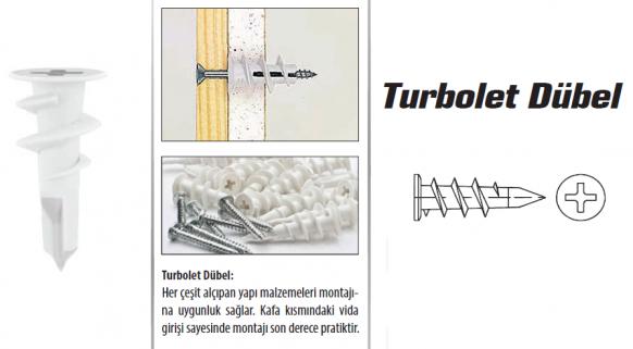 Turbolet Matkap Uçlu Dübel 13 mm ( 500 Adet ) 