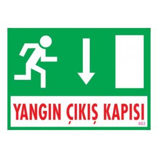 Pvc İkaz İş Güvenli̇ği̇ Levhası 25 cm X 35 cm Yangın Çıkış Kapısı 