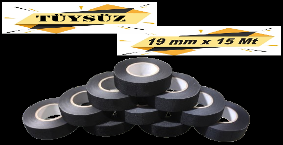 Tüysüz Bez Bant Elektri̇k İzolasyon Kablo Sarma Bandı 19 Mm X 15 Metre (10 Adet) 