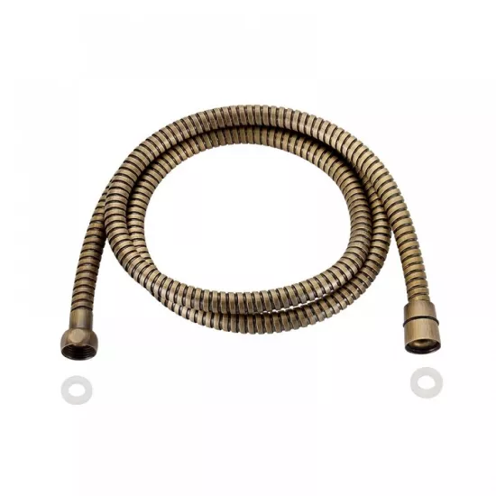 Antik Duş Hortumu 150 cm ( %100 Pirinç Bağlantı , Paslanmaz Çelik Gövde, Sızdırmaz Esnek Hortum )