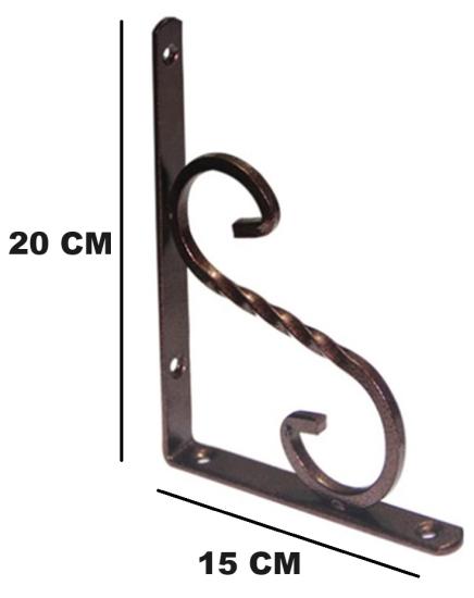 Beşel Ferforje Raf Altı Konsol L Demi̇ri̇ Ayağı Bakır 15 X 20 cm (2 Adet) + Vi̇daları 