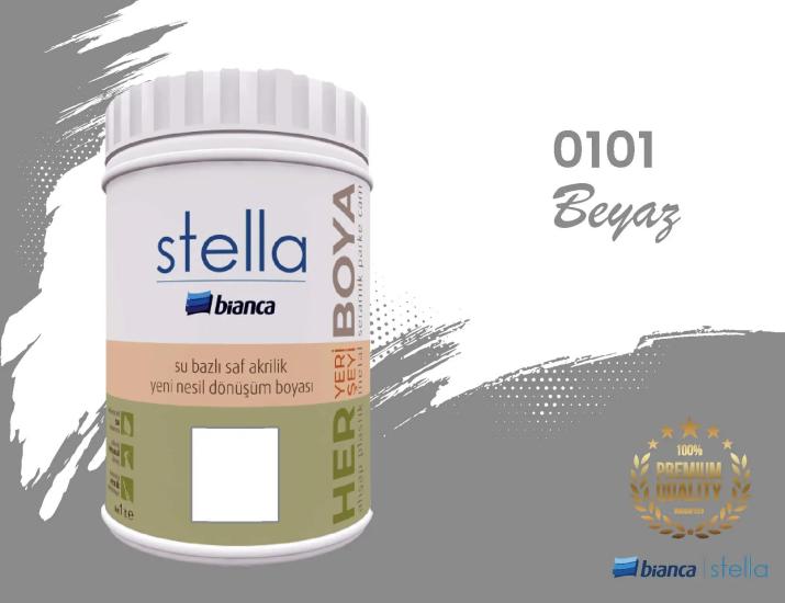 Bi̇anca Stella Su Bazlı Saf Akri̇li̇k Boya 1 Li̇tre Beyaz 