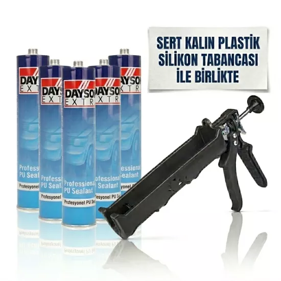 Dayson Poliüretan Mastik Extra Gri 280 ml 3 Adet + Sert Kalın Plastik Tabancası