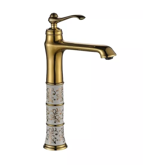 Vi̇ctori̇a Porselen Desenli̇ Altın Çanak Metfak Evi̇ye Lavabo Bataryası 
