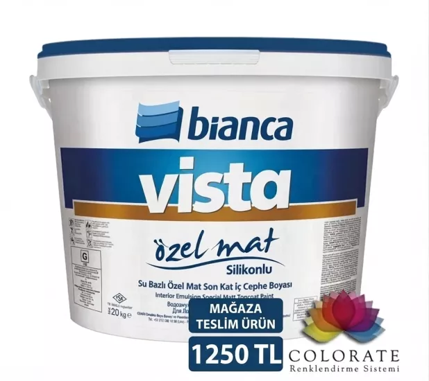 BİANCA VİSTA SİLİKONLU ÖZEL MAT İÇ CEPHE BOYASI 10 KG (TÜM RENKLER)