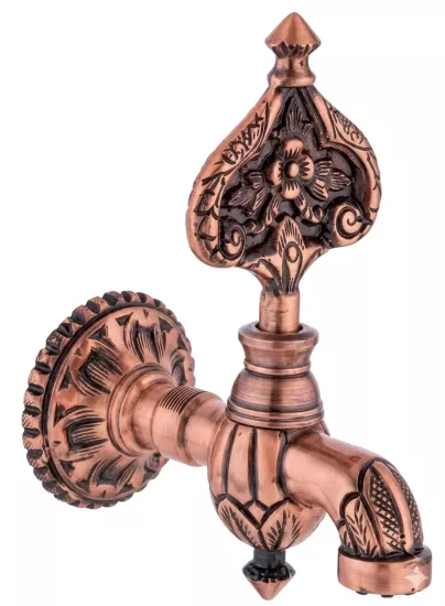  Desenli Osmanlı Musluğu Pvd - Tam Bakır (Gizli Perlatörlü)