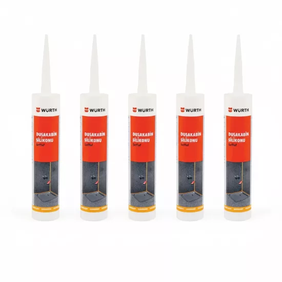 Würth Duşakabin Silikonu Şeffaf Su Geçirmez ve Sızdırmaz 310ml (5 Adet)