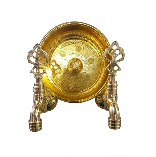 Lpd İki̇li̇ Hamam Taslı Altın Desenli Osmanlı Musluk (Lüx, %100 Pi̇ri̇nç)