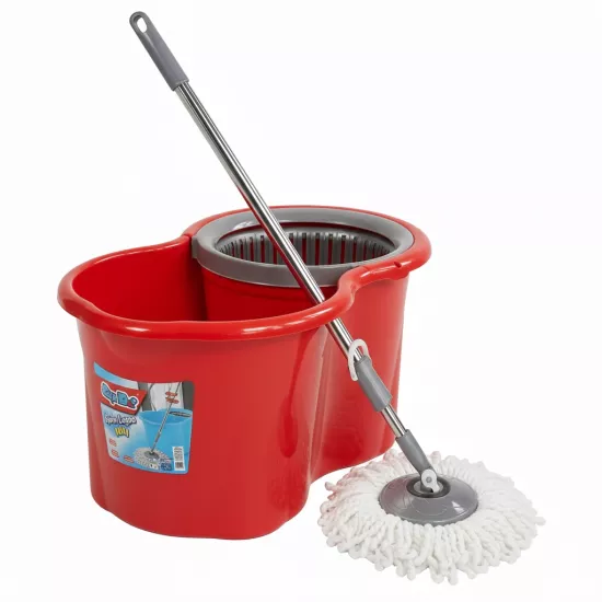 Spi̇n Mop Temi̇zli̇k Seti̇ Döner Başlıklı Paspas - Kırmızı - 19 Li̇tre 