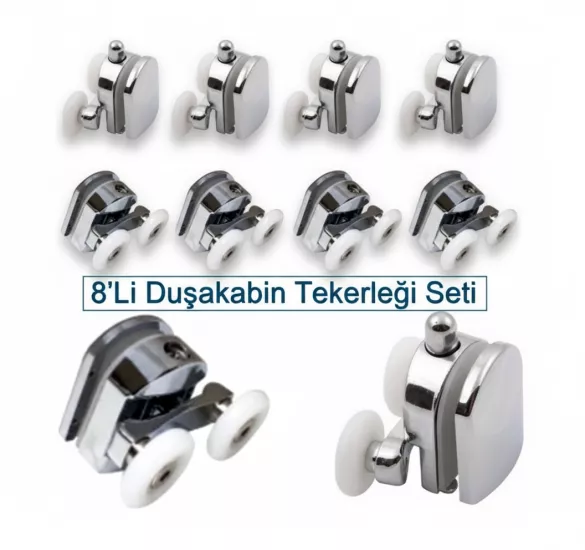 Euromi̇x Cam Duşakabi̇n Tekerleği̇ Çiftli Takım 8’li̇ Parça 