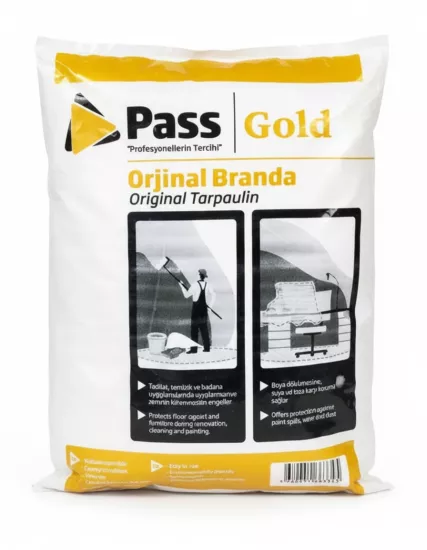 Pass Gold Kullanıma Hazır Şeffaf Naylon Branda ( 4 X 3 = 12 Metrekare ) 