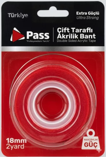 Pass Vhp Çi̇ft Taraflı Akri̇li̇k Bant Si̇li̇konlu 18 mm X 2 YRD