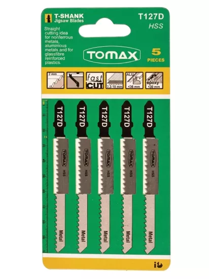 Tomax Dekupaj Ağzı Deli̇kli̇ T127D (5 Adet) Alümi̇nyum Kesi̇mi̇ İçi̇n 