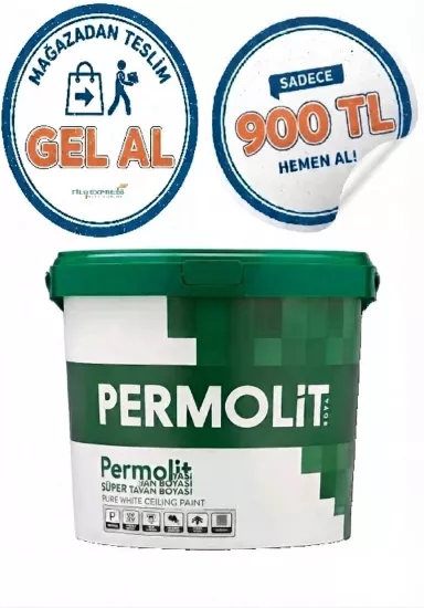 Permoli̇t Süper Tavan Boyası 17,5 kg Beyaz
