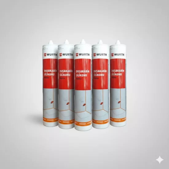 Würth Duşakabin Silikonu Beyaz Su Geçirmez ve Sızdırmaz 310ml (5 Adet)