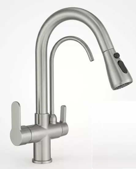 U Arıtmalı Uzayan Spiralli Mutfak Evi̇ye Lavabo Bataryası İnox