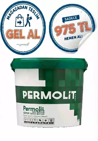 Permoli̇t Süper Tavan Boyası 20 kg Beyaz