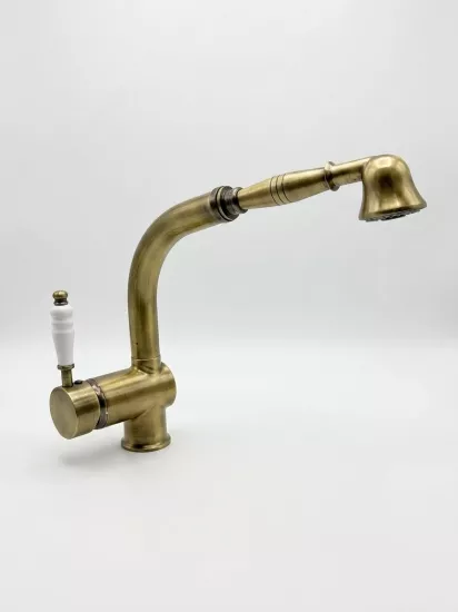 LPD Spiralli Uzayan Eviye Mutfak Lavabo Bataryası Vintage Antik
