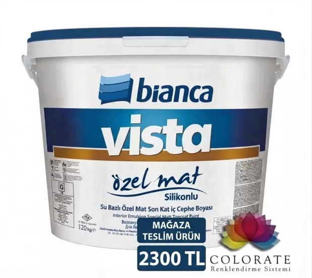 BİANCA VİSTA SİLİKONLU ÖZEL MAT İÇ CEPHE BOYASI 20 KG (TÜM RENKLER)