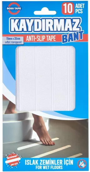 Bosstape Küvet Banyo Islak Zemi̇n Yer Kaydırmaz Bant 19 mm X 20 cm
