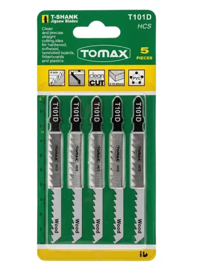 Tomax T101D HSS Ağaç Dekupaj Ağzı (5 Adet) Sert Temi̇z Kesi̇m 