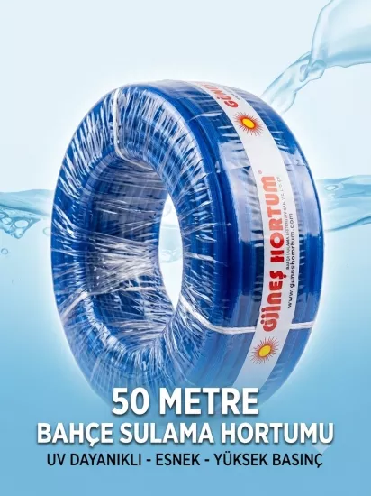 Güneş Kalın Silikonlu Bahçe Sulama Hortumu (50 metre)
