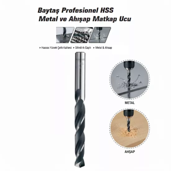Baytaş Profesyonel HSS Metal ve Ahşap Matkap Ucu 19.0 mm 
