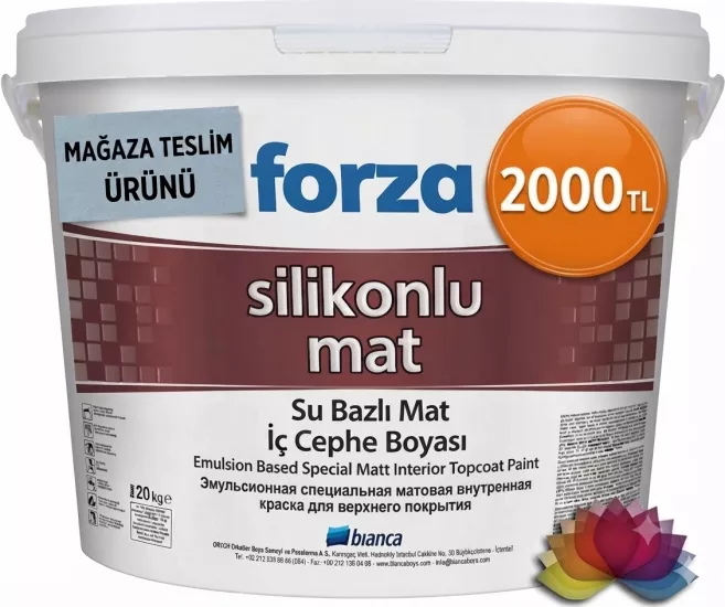 Bi̇anca Forza Si̇li̇konlu Mat Su Bazlı İç Cephe Boyası 20 Kg (Beyaz) 