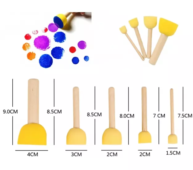 Crafsty Ponpon & Tampon Sünger 4 ’lü Fırça Seti̇ 