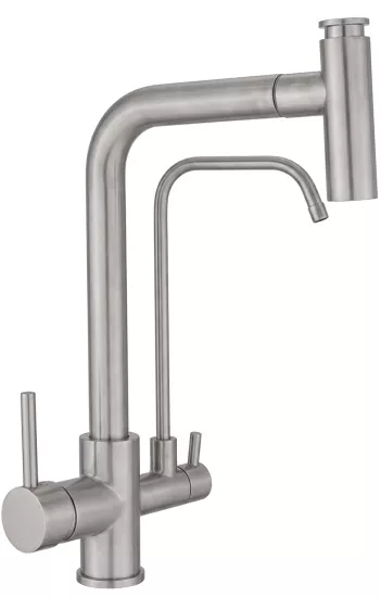 T Arıtmalı Uzayan Spiralli Mutfak Evi̇ye Lavabo Bataryası İnox
