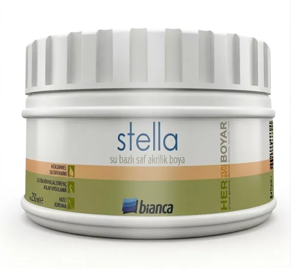 Bi̇anca Stella Su Bazlı Saf Akri̇li̇k Metali̇k Boyası 0,25 LT Metali̇k Antrasi̇t 