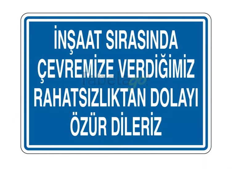 Pvc İnşaat Güvenlik İkaz İş Güvenli̇ği̇ Levhası 25 cm X 35 cm 