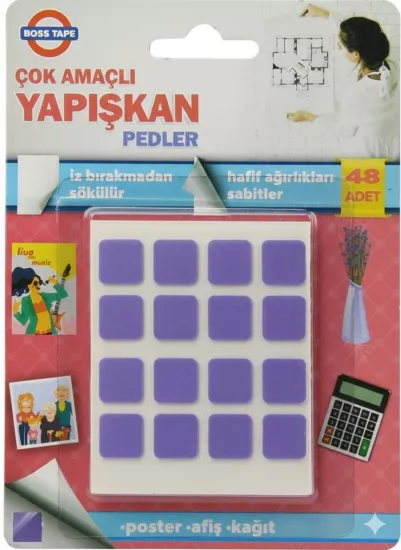Balon Poster Kağıt Süs Yapıştırma Sök-tak Pedler 12 mm (48 Adet) 