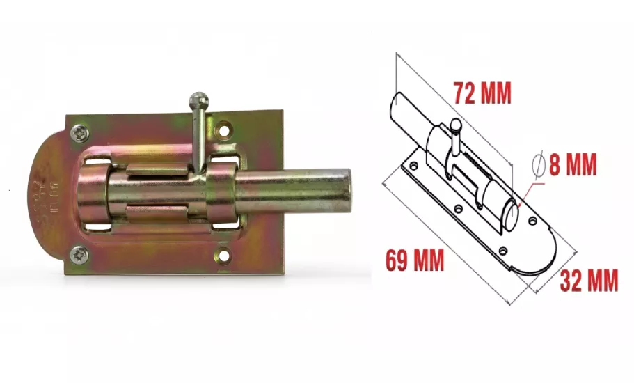 Metal Mavzer Sürgü / Kapı Pencere Dolap Emni̇yet Ki̇li̇di̇ No:2 