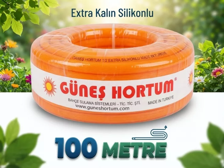 Güneş Extra Kalın Silikonlu Bahçe Sulama Hortumu (100 metre)