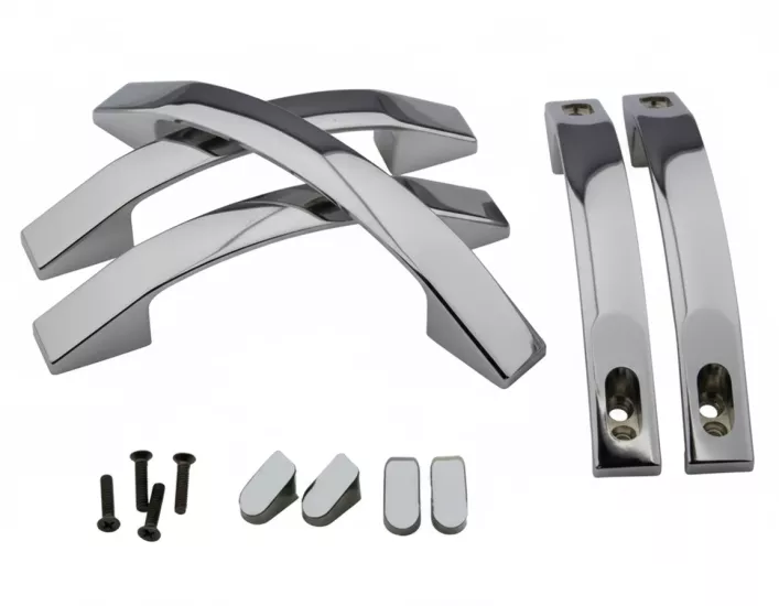 Krom Duşakabi̇n Kulp Seti̇ 2 İç 2 Diş Çi̇ft Kapak Kulbu Sert Plasti̇k 