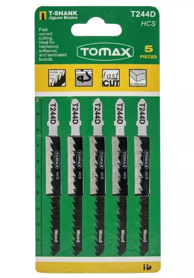 Tomax T244D HSS Ağaç Dekupaj Ağzı (5 Adet) Kavi̇sli̇ Kesi̇m 
