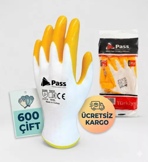 PASS ÖRME NİTRİL KAPLI İŞ ELDİVENİ (600 ÇİFT)