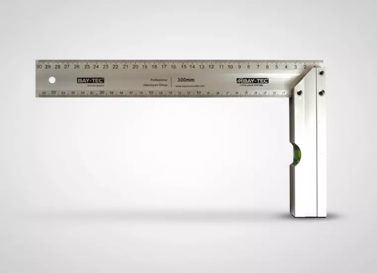 Bay-Tec Profesyonel Alümi̇nyum Gönye Su Terazi̇li̇ 400 Mm / 40 cm 