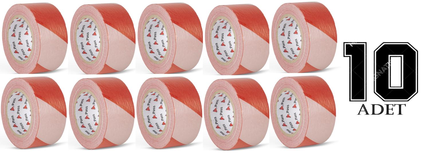 Pass Emni̇yet Uyarı İkaz Şeri̇t Bandı Büyük Boy  6 Cm X 360 Metre (10 Adet) 