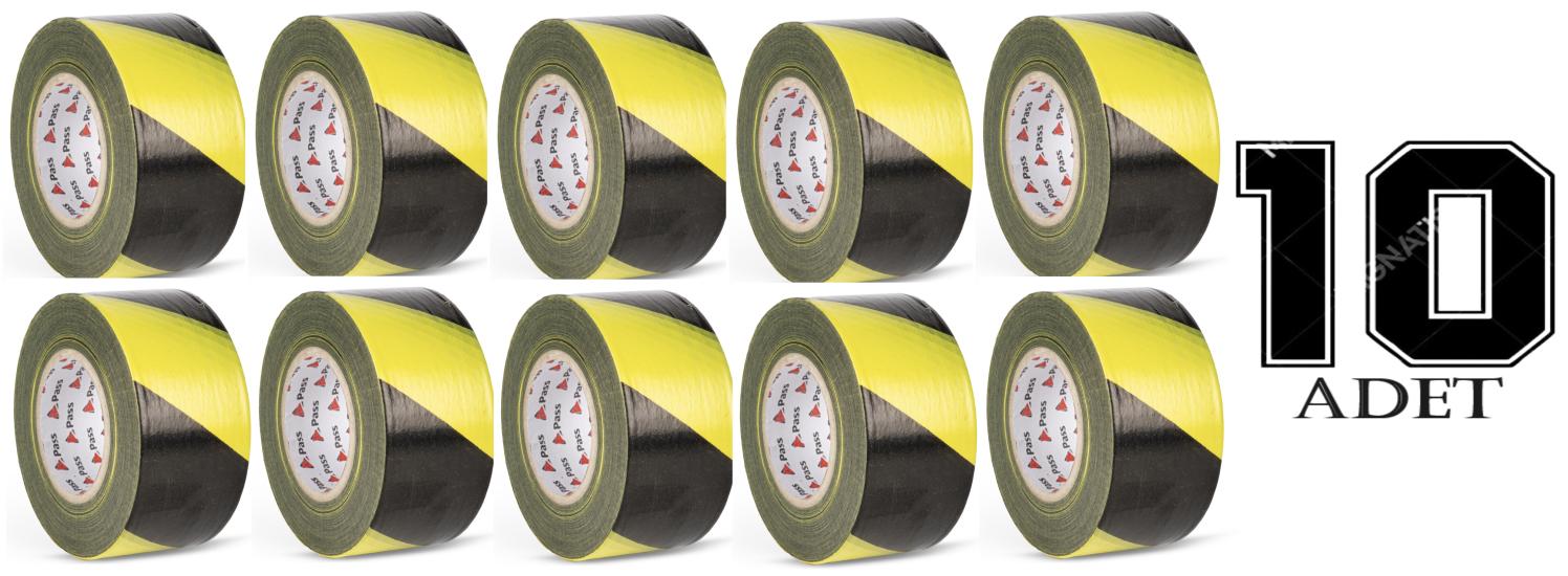 Pass Emni̇yet Uyarı İkaz Şeri̇t Bandi Büyük Boy 6 Cm X 360 Metre (10 Adet) 