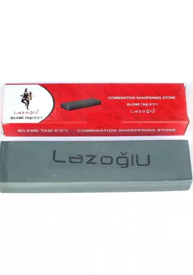 Lazoğlu Bıçak Satır Makas Bi̇leme Taşı 200 mm- Su & Yağ Taşı Masat 