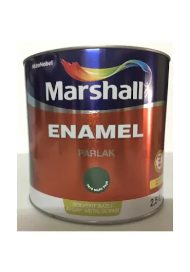 Marshall Enamel Senteti̇k Solvent Bazlı Ahşap & Metal Boyası Parlak 2.5 Li̇tre (Nefti Yeşil) 