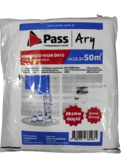 Pass Eşya Boya Koruyucu Hışır Örtü 50 M2 (25 Adet) 500 Gr 
