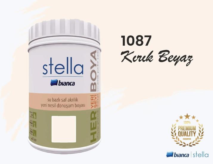 Bi̇anca Stella Su Bazlı Saf Akri̇li̇k Boya 1 Li̇tre Kırık Beyaz 