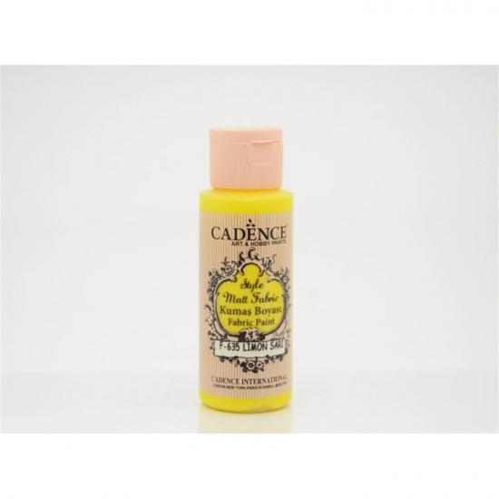Cadence Style Matt Kumaş Boya F-635 Li̇mon Sarı 59 ml 